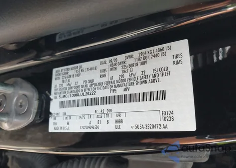 2020 Lincoln Corsair Standard from USA, damaged, VIN 5LMCJ1D98LUL29222